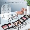 FRENESSA Portable Makeup Case Cosmetics Display Cases Toiletry Organizer Box Transparent Acrylic Artists Train Case with 6 Trays Travel Makeup Tools Storage for Vanity Counter Dresser Organizer Black view 2