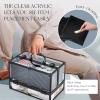 FRENESSA Portable Makeup Case Cosmetics Display Cases Toiletry Organizer Box Transparent Acrylic Artists Train Case with 6 Trays Travel Makeup Tools Storage for Vanity Counter Dresser Organizer Black view 3