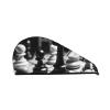 LPTSVBN Black and White Chess Hair Drying Cap Coral Velvet Hair Towel Wrap with Button Quick Dry Hair Cap for Women Soft Absorbent Hair Turban Hair Drying Towel for Wet Hair Long Thick Hair view 1
