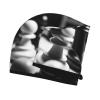 LPTSVBN Black and White Chess Hair Drying Cap Coral Velvet Hair Towel Wrap with Button Quick Dry Hair Cap for Women Soft Absorbent Hair Turban Hair Drying Towel for Wet Hair Long Thick Hair view 3