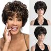 Women's Curly Short Synthetic Hair Wig, Dark Brown, Layered Style view 1