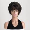 Women's Curly Short Synthetic Hair Wig, Dark Brown, Layered Style view 2