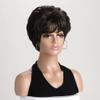 Women's Curly Short Synthetic Hair Wig, Dark Brown, Layered Style view 4