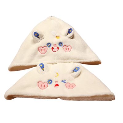 Beatifufu 2pcs Cartoon Hair Drying Turban Absorbent Hair Towel for Quick Drying Lightweight Fleece Wrap for Travel Spa and Salon Use Cute Star Designs