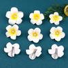 10 Pcs 5cm White Pearl Hawaii Plumeria Flower Clips Hawaiian Hair Barrettes Beach Party Hair Clips Artificial Tropical Flower Hairpins for Wedding, Hair Clips view 2