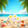 10 Pcs 5cm White Pearl Hawaii Plumeria Flower Clips Hawaiian Hair Barrettes Beach Party Hair Clips Artificial Tropical Flower Hairpins for Wedding, Hair Clips view 4