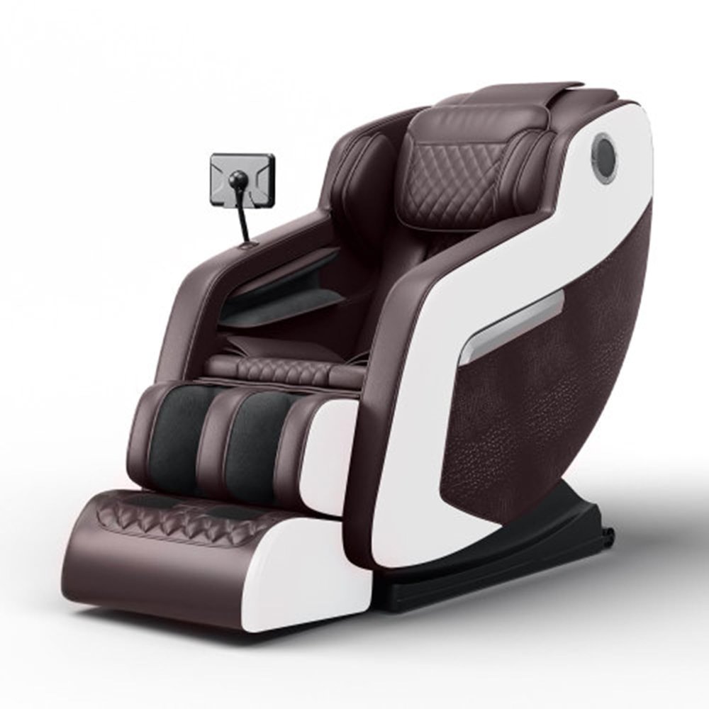 Massage Chair Full Body Recliner, Full Body Zero Gravity Recliner with Bluetooth, Hip Heating, Foot Massage and Air Massage System for Home Office, for mom/dad (Brown White A)