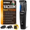 ATVOXIS Vacuum Beard Trimmer for Men Rechargeable, IPX6 Waterproof Mustache Trimmer with Adjustable Length Combs (1/25-4/5), Mens Electric Stubble Trimmer, Cordless with Built-in Vacuum (Black) view 1