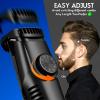 ATVOXIS Vacuum Beard Trimmer for Men Rechargeable, IPX6 Waterproof Mustache Trimmer with Adjustable Length Combs (1/25-4/5), Mens Electric Stubble Trimmer, Cordless with Built-in Vacuum (Black) view 3