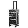 3 in 1 Rolling Makeup Train Case Cosmetic Train Case, Professional Makeup Case Cosmetic Trolley Large Storage Salon Barber Case Traveling Cart Trunk for Make Up Hairstylists Nail Tech view 1