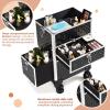 3 in 1 Rolling Makeup Train Case Cosmetic Train Case, Professional Makeup Case Cosmetic Trolley Large Storage Salon Barber Case Traveling Cart Trunk for Make Up Hairstylists Nail Tech view 4