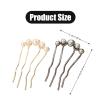4 PCS Pearls Hair Pins Elegant Metal Hair Side Combs Pearl Hair Comb U Shaped French Pearls Twist Hair Pins Metal Hair Pins Vintage Hair Sticks for Women Hair Styling Accessories (Gold, Black) view 2