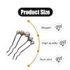 4 PCS Pearls Hair Pins Elegant Metal Hair Side Combs Pearl Hair Comb U Shaped French Pearls Twist Hair Pins Metal Hair Pins Vintage Hair Sticks for Women Hair Styling Accessories (Gold, Black) view 3
