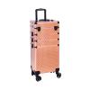 4 in 1 Rolling Makeup Train Case Cosmetic Train Case, Professional Makeup Case Cosmetic Trolley Large Storage Salon Barber Case Traveling Cart Trunk for Make Up Hairstylists Nail Tech view 1