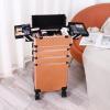 4 in 1 Rolling Makeup Train Case Cosmetic Train Case, Professional Makeup Case Cosmetic Trolley Large Storage Salon Barber Case Traveling Cart Trunk for Make Up Hairstylists Nail Tech view 3