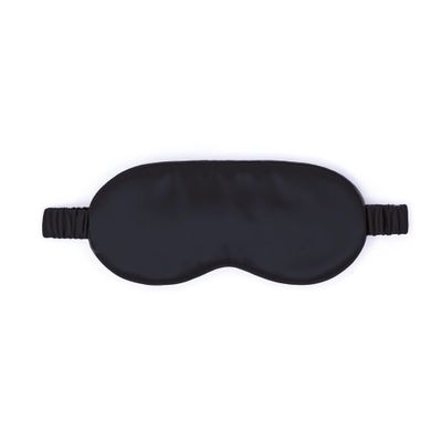 100% Mulberry Silk Sleep Mask  Adjustable Eye Mask for Men & Women, Large Size, 19 Momme 6A Grade, Handcrafted in USA  Soft, Hypoallergenic, Blackout, Moisture-Wicking, Anti-Aging (Black)