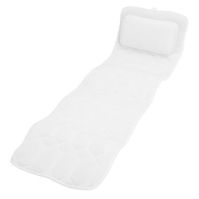 Bath Pillow for Bathtub, 50.2in Soft Spa Pillow with Back and Headrest Cushion, Hook, Suction Cup, Ergonomic Bathtub Pillow Non Slip Neck Support Pillow for Curved or Straight
