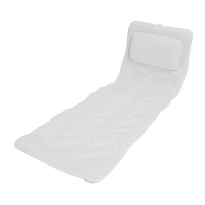 Bath Pillow for Bathtub, 50.2in Soft Spa Pillow Ergonomic Bathtub Pillow with Back and Headrest Cushion, Hook, Suction Cup, Non Slip Neck Support Pillow for Curved or Straight