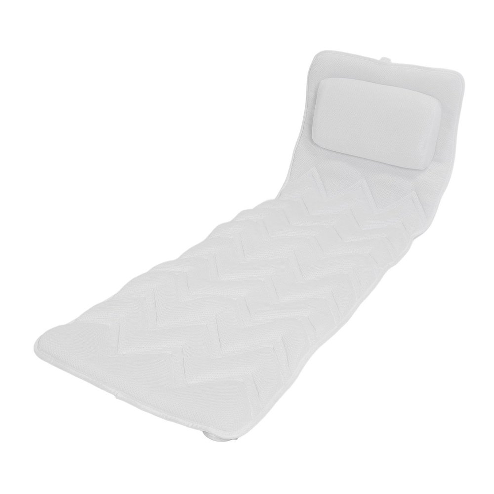 Bath Pillow for Bathtub, 50.2in Soft Spa Pillow Ergonomic Bathtub Pillow with Back and Headrest Cushion, Hook, Suction Cup, Non Slip Neck Support Pillow for Curved or Straight