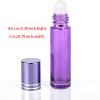 LJJCSFF 2PCS 10ml Perfume Roller Purple Rolling Applicator Bottle Rollerball Oil Dispenser Roll on Containers Glass Roll on Bottle Refill view 2
