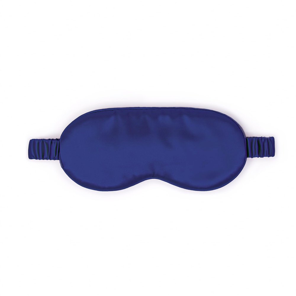 100% Mulberry Silk Sleep Mask  Adjustable Eye Mask for Men & Women, Large Size, 19 Momme 6A Grade, Handcrafted in USA  Soft, Hypoallergenic, Blackout, Moisture-Wicking, Anti-Aging (Navy Blue)