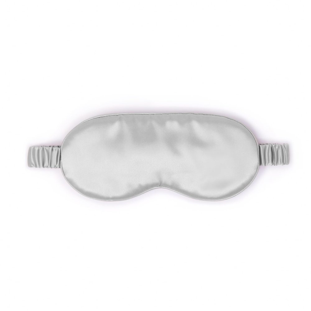 100% Mulberry Silk Sleep Mask  Adjustable Eye Mask (Silver) for Men & Women, Large Size, 19 Momme 6A Grade, Handcrafted in USA  Soft, Hypoallergenic, Blackout, Moisture-Wicking, Anti-Aging