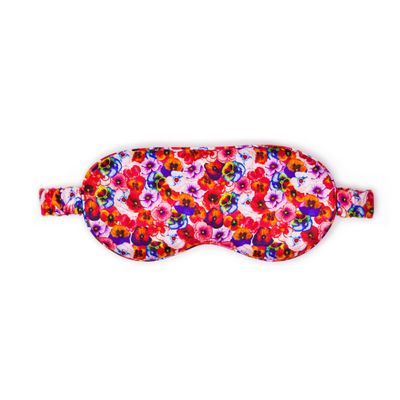 100% Mulberry Silk Sleep Mask  Adjustable Eye Mask for Men & Women, Large Size, 19 Momme 6A Grade, Handcrafted in USA  Soft, Hypoallergenic, Blackout, Moisture-Wicking, Anti-Aging (Flower)