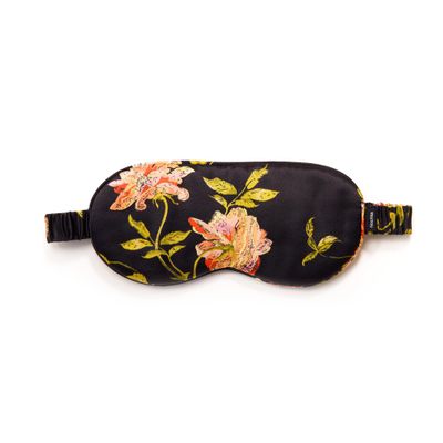 100% Mulberry Silk Sleep Mask  Adjustable Eye Mask for Men & Women, Large Size, 19 Momme 6A Grade, Handcrafted in USA  Soft, Hypoallergenic, Blackout, Moisture-Wicking, Anti-Aging (Wild Rose)