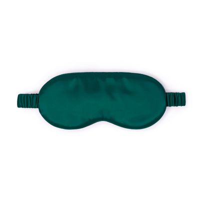 100% Mulberry Silk Sleep Mask  Adjustable Eye Mask for Men & Women, Large Size, 19 Momme 6A Grade, Handcrafted in USA  Soft, Hypoallergenic, Blackout, Moisture-Wicking, Anti-Aging (Hunter Green)