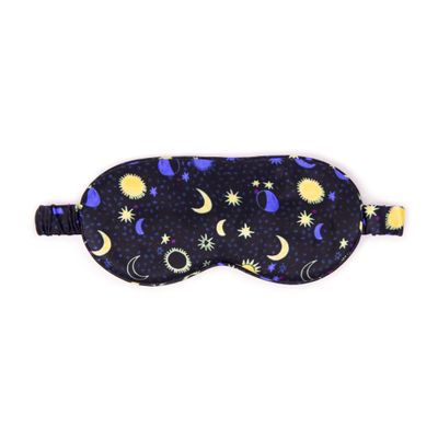 100% Mulberry Silk Sleep Mask  Adjustable Eye Mask for Men & Women, Large Size, 19 Momme 6A Grade, Handcrafted in USA  Soft, Hypoallergenic, Blackout, Moisture-Wicking, Anti-Aging (Sun and Moon)