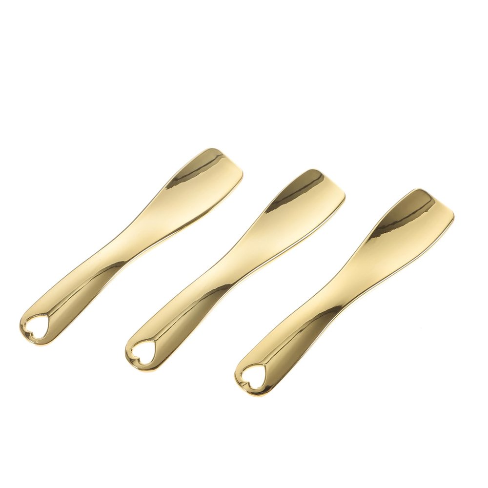 FOMIYES 3pcs Zinc Alloy Eye Cream Spoon Golden Makeup Tool for Eye Massage Fatigue Relief and Enhanced Blood Circulation for Skincare Enthusiasts