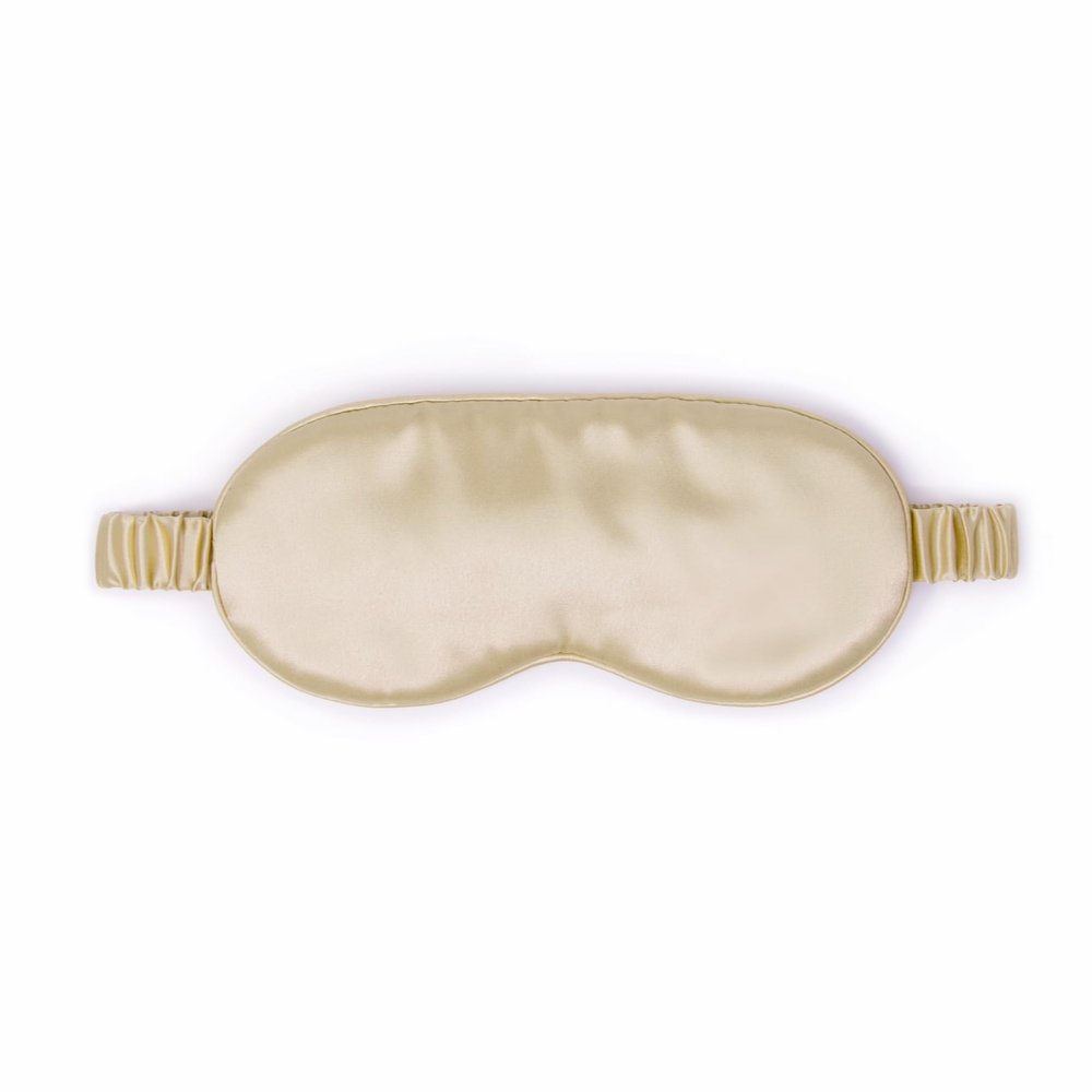 100% Mulberry Silk Sleep Mask  Adjustable Eye Mask for Men & Women, Large Size, 19 Momme 6A Grade, Handcrafted in USA  Soft, Hypoallergenic, Blackout, Moisture-Wicking, Anti-Aging (Caramel)