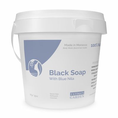 Fatima's Garden Nila Blue Black Soap - Smoothing Hammam Cleanser, 1Kg