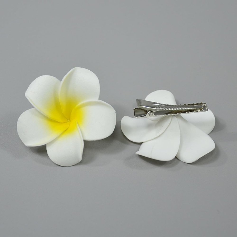 1pc Hawaiian Plumeria rubra Hair Clip For Women Girl Summer Beach Travel,Women Girl Hair Clip Frangipani Wedding Party