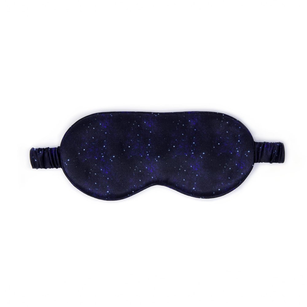 100% Mulberry Silk Sleep Mask  Adjustable Eye Mask for Men & Women, Large Size, 19 Momme 6A Grade, Handcrafted in USA  Soft, Hypoallergenic, Blackout, Moisture-Wicking, Anti-Aging (Midnight)