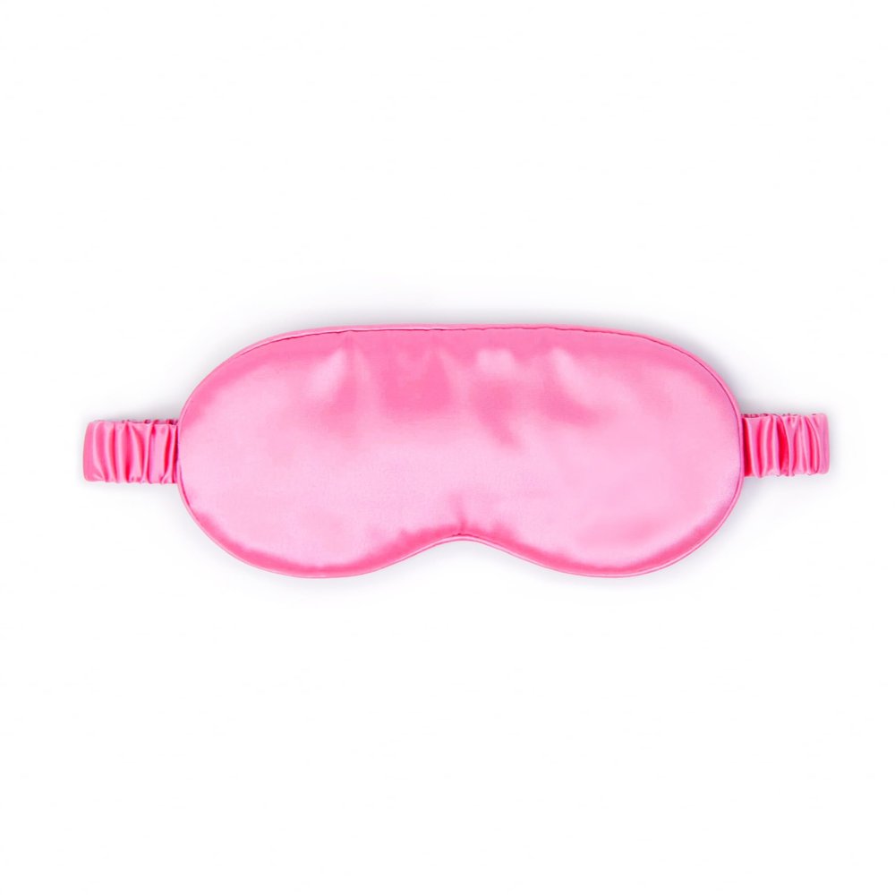 100% Mulberry Silk Sleep Mask  Adjustable Eye Mask for Men & Women, Large Size, 19 Momme 6A Grade, Handcrafted in USA  Soft, Hypoallergenic, Blackout, Moisture-Wicking, Anti-Aging (Hot Pink)