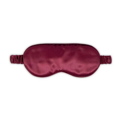 100% Mulberry Silk Sleep Mask  Adjustable Eye Mask for Men & Women, Large Size, 19 Momme 6A Grade, Handcrafted in USA  Soft, Hypoallergenic, Blackout, Moisture-Wicking, Anti-Aging (Burgundy)