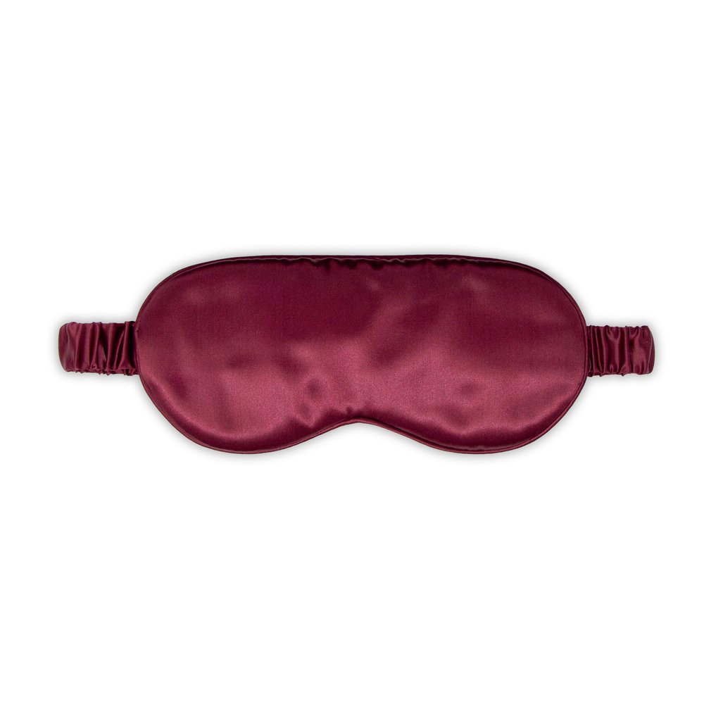 100% Mulberry Silk Sleep Mask  Adjustable Eye Mask for Men & Women, Large Size, 19 Momme 6A Grade, Handcrafted in USA  Soft, Hypoallergenic, Blackout, Moisture-Wicking, Anti-Aging (Burgundy)