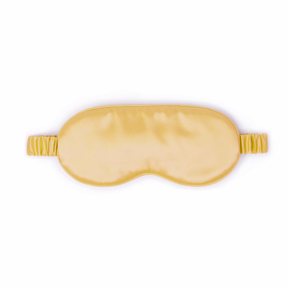 100% Mulberry Silk Sleep Mask  Adjustable Eye Mask for Men & Women, Large Size, 19 Momme 6A Grade, Handcrafted in USA  Soft, Hypoallergenic, Blackout, Moisture-Wicking, Anti-Aging (Gold)