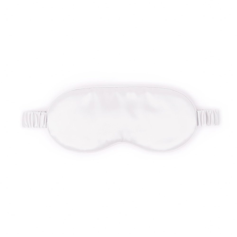 100% Mulberry Silk Sleep Mask Adjustable Blackout Eye Mask for Men & Women, Large Size, Ear Protection, Handmade in USA, Soft, Hypoallergenic, Anti-Aging Benefits for Restful Sleep (Off-White)