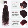 Anmetan 99J Dark Burgundy Bundles Kinky Curly Human Hair 22 Inch, #99J Dark Wine Colored Bundles Tight Curls 100% Unprocessed Remy Hair, 12A Thick Single Kinky Curly Weave Sew In Extension view 3