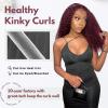Anmetan 99J Dark Burgundy Bundles Kinky Curly Human Hair 22 Inch, #99J Dark Wine Colored Bundles Tight Curls 100% Unprocessed Remy Hair, 12A Thick Single Kinky Curly Weave Sew In Extension view 4