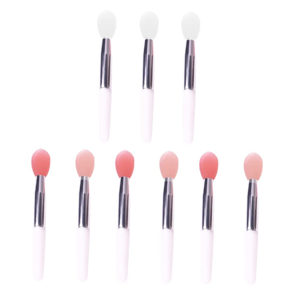 FOMIYES 9pcs Silicone Lip Brush Lipstick Applicator Makeup Tool for Women Easy to Carry Apply Lipstick Professional Makeup Brush for Home Travel