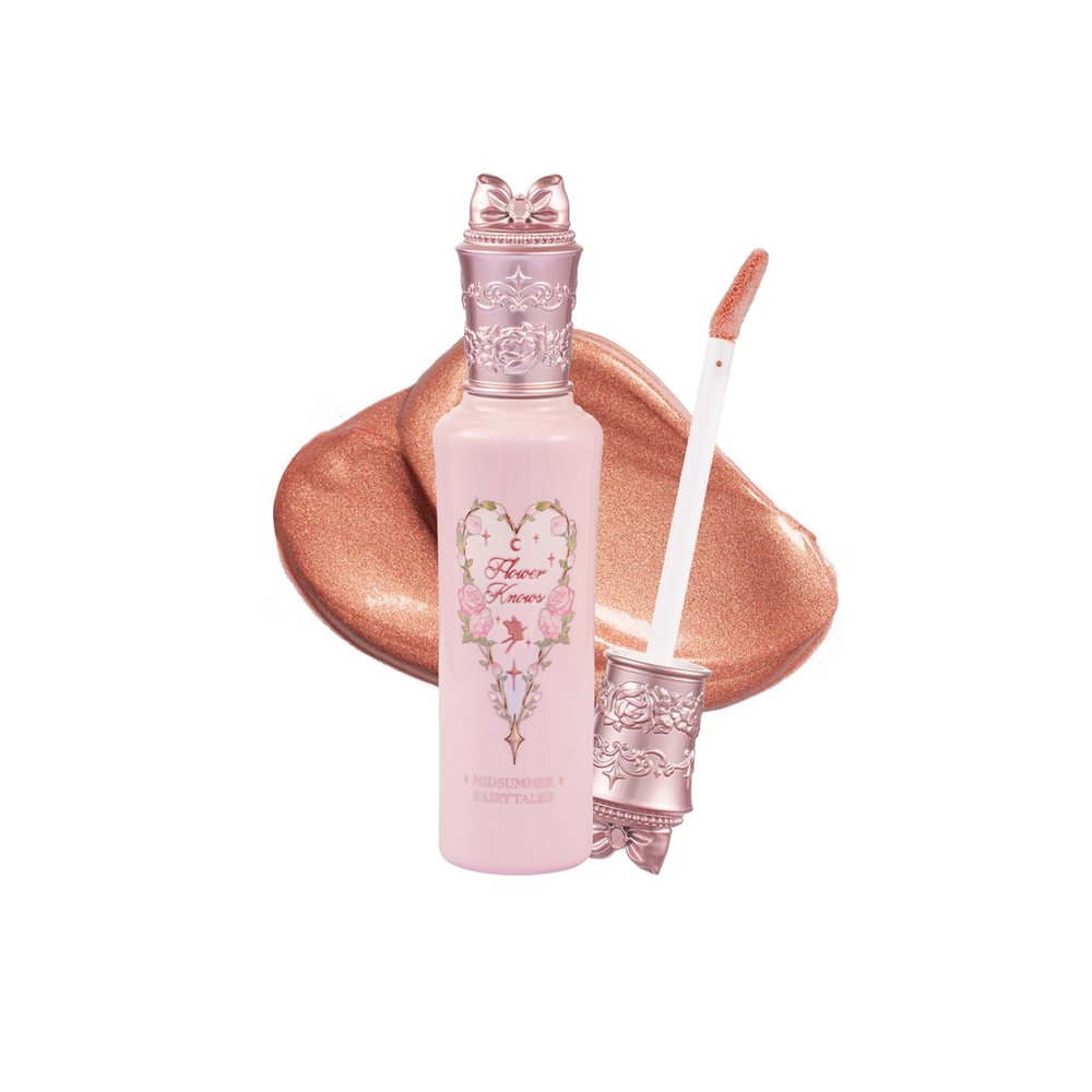 Flower Knows Midsummer Fairytales Liquid Highlighter,Gold Bronze Glitter Highlighter Makeup,Face & Body Illuminator,Blendable & Long-lasting face Highlighter for All Skin Tones(02 Sunset Forest)
