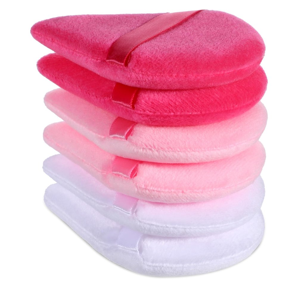 6 Pieces Powder Puff Triangle Powder Puff Face Makeup Sponge Triangle Makeup Puff Cosmetic Foundation Blender Sponge for Dry&wet Makeup Concealer Loose Body Powder Foundation-3 Colors