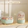 Anylady Makeup Brush Holder 360 Rotating, [Upgrade & with Cover] Makeup Brush Organizer for Vanity Countertop Bathroom (Green) view 2