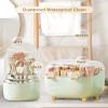 Anylady Makeup Brush Holder 360 Rotating, [Upgrade & with Cover] Makeup Brush Organizer for Vanity Countertop Bathroom (Green) view 3
