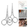 FOMIYES 2pcs Stainless Steel Tip Scissors for Men Women Eyebrow Trimmer Nose Hair Scissors Rounded Tip Scissor Set Safe Painless view 3