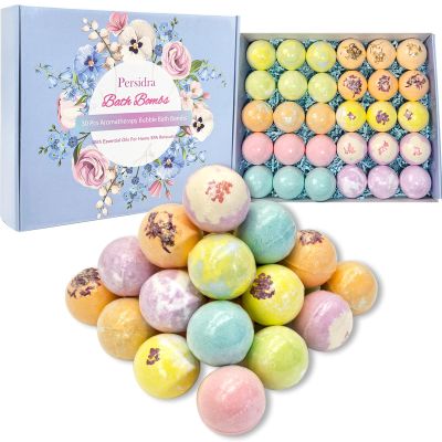 Persidra Bath Bombs, 30pcs Bath Bombs for Women Handmade Fizzy Bath Bomb with Essential Oils Bath for Moisturizing Dry Skin & Relaxing, Birthday Valentines Mother's Day Gifts for Women