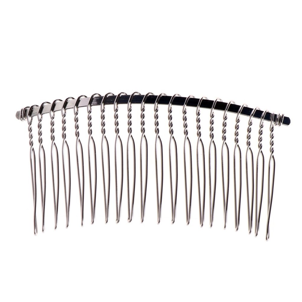 jiingekk Curling Comb, 20 Teeth Bridal Hair Clips Metal Wedding Veil Side Comb Hair Accessories Veil Comb Hairstyle Tool for Women